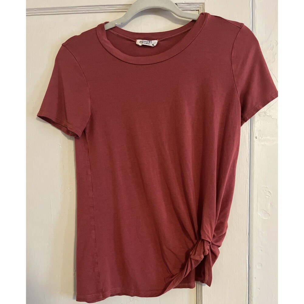 Women’s Juniors Smoke & Mirrors Mexico Rust Color T-Shirt Side Knot Size XS Soft